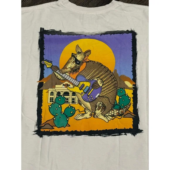 Vtg 90s Hard Rock Cafe Dallas T-Shirt Made in USA Armadillo Guitar Graphic Sz XL - Picture 3 of 9